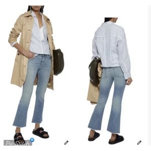 Nili Lotan Vianca Kick Flare Fray Hem Jeans